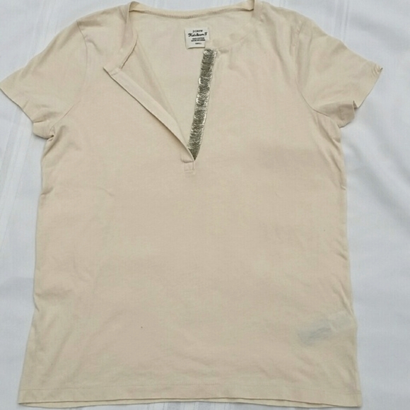 Jcrew heirloom T sequin placket henley shirt - Picture 2 of 4